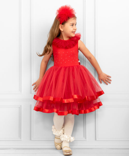 CARAMELO- Tiered Frill dress