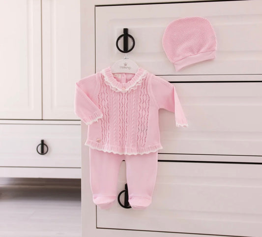 LEOKING- Frill knit set (Pink)