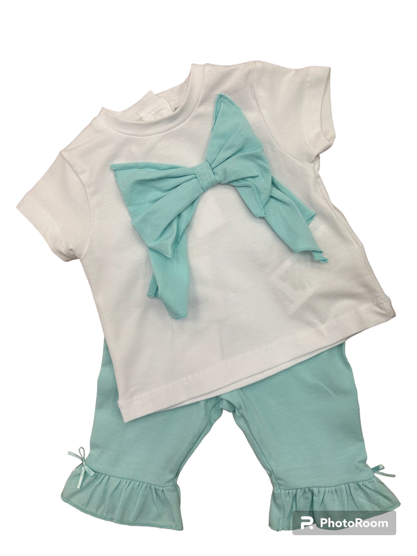 MINIBANDA- Bow legging set (mint green)