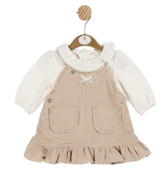 MINTINI- Cord pinafore dress ( Beige)