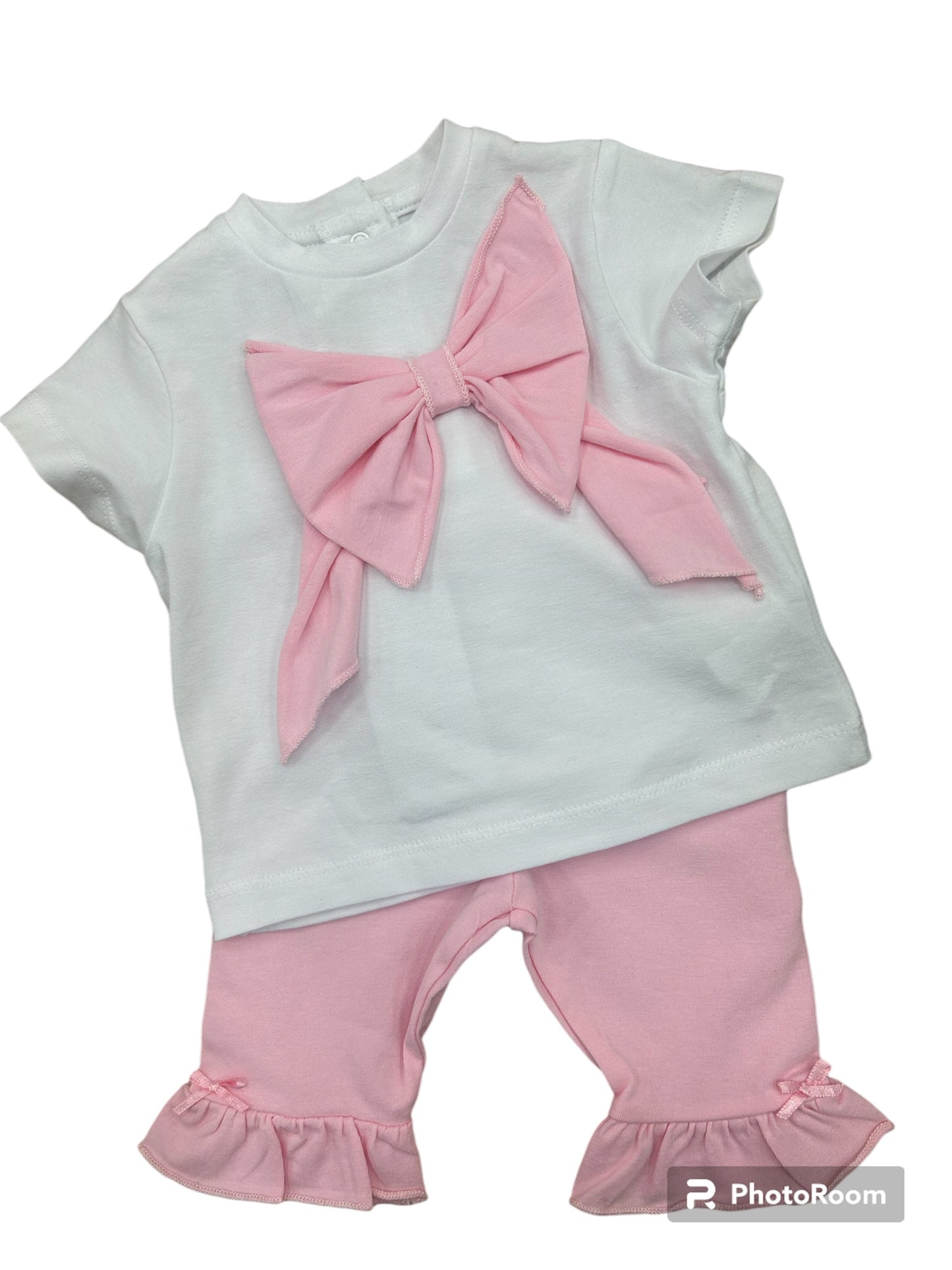 MINIBANDA- Bow legging set (pink)