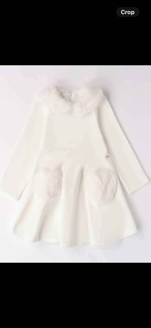 SARABANDA- Fur dress (White)