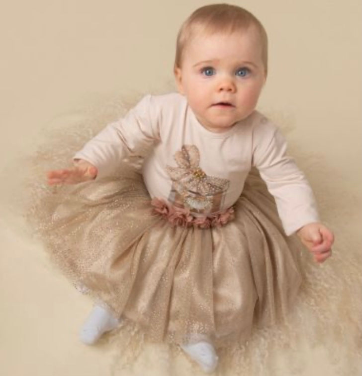 CARAMELO- 0122104A-Tulle Present sparkle tutu set- MINK