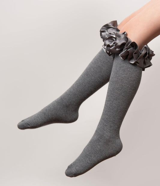 CARAMELO-Knee high tutu socks (Grey)