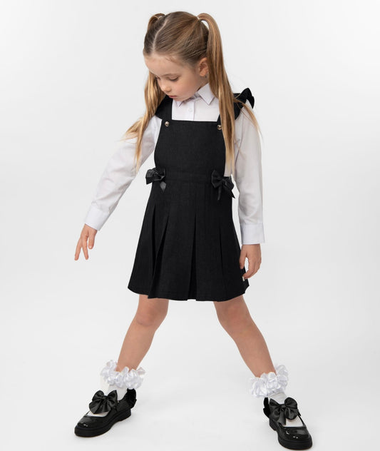 CARAMELO-Slim fit school pinafore (BLACK)