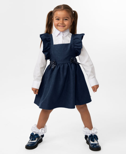 CARAMELO- School pinafore flared (NAVY)